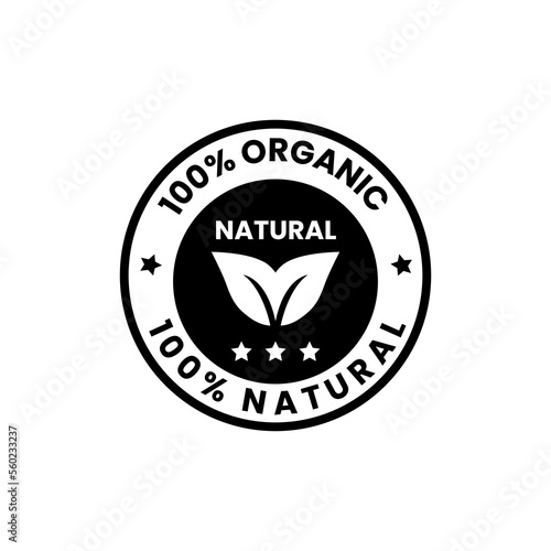 100 percent organic icon and vector for cbd label design template