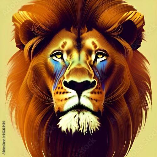 Illustrated Portrait of a Lion