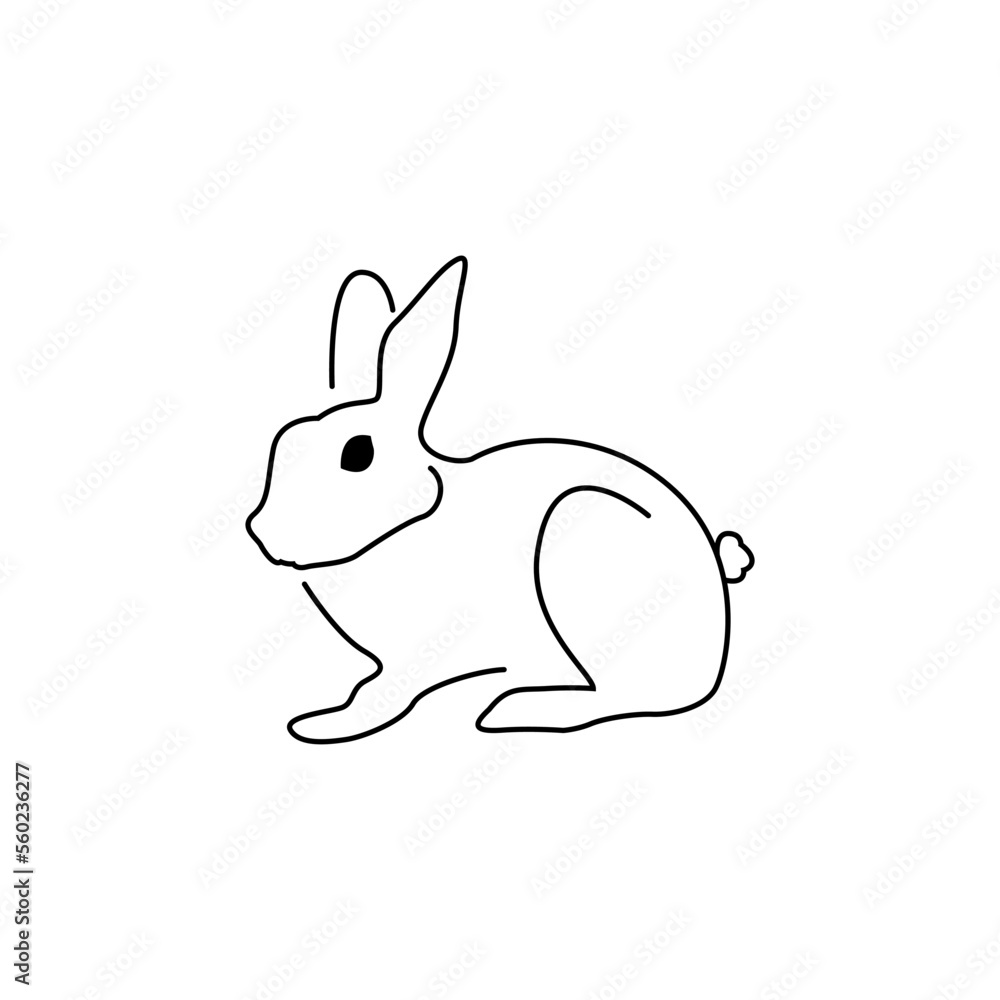 Rabbit vector line art, pets line vector illustration. Rabbit vector line art, pets line vector illustration.