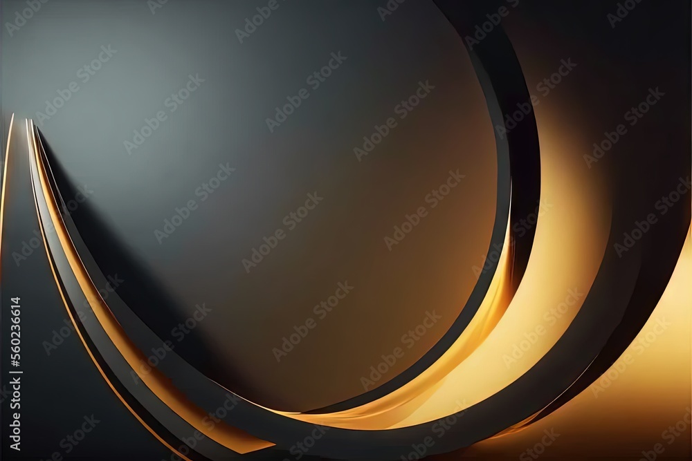 a black and gold abstract background with curves and curves in the ...