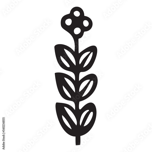 Folkart flower vector illustration. Botanical kids scnadi hand drawn floral. 
