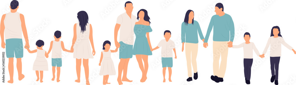 people with children in flat style, isolated vector people with children in flat style, isolated vector