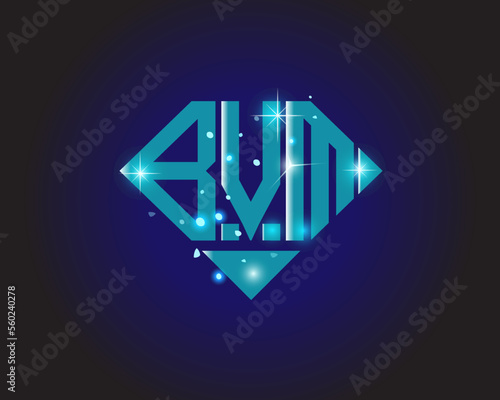 BVM Logo letter monogram with diamond shape design template.
