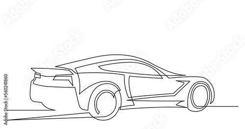 continuous line drawing of elegant concept sport car - PNG image with transparent background