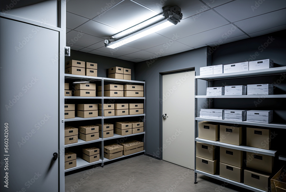 Police evidence room. Generative AI Police evidence room. Generative AI