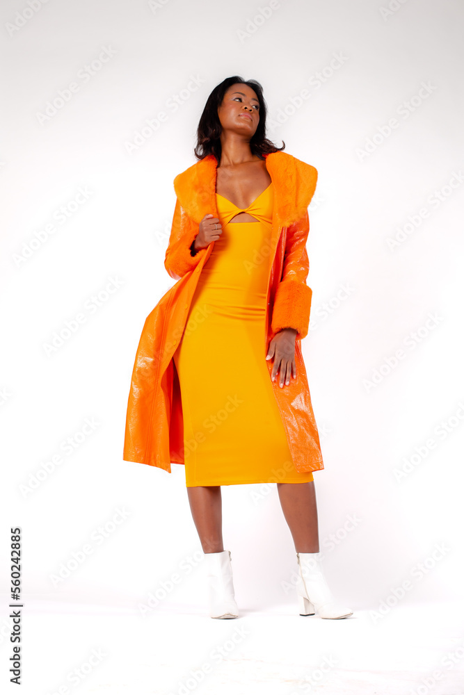 Confident stylish woman looking at camera Confident stylish woman looking at camera
