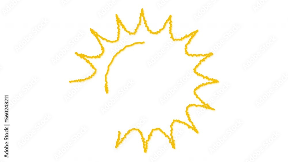 Sun, sun beams illustration self drawing animation. Sun, sun beams illustration self drawing animation.