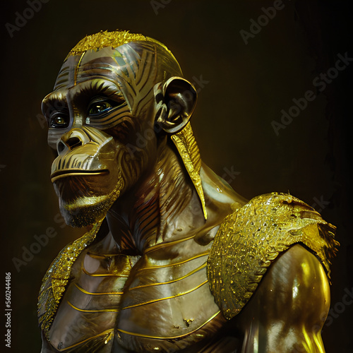 The Egyptian Gold King: Ancient Pharaoh by Generative AI technology photo