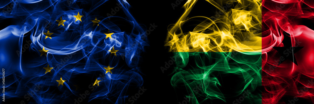 Flags of EU, European Union vs Guinea Bissau Flags of EU, European Union vs Guinea Bissau
