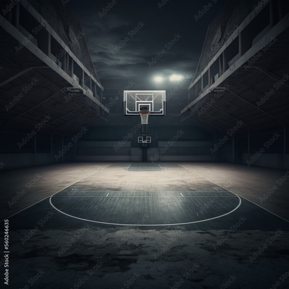 Empty basketball court. Generative AI. Stock Illustration Adobe Stock
