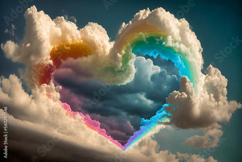 Hintergrund mit Platzhalter für Valentinstag in Regenbogenfarben für Homosexuelle - Generative Ai photo