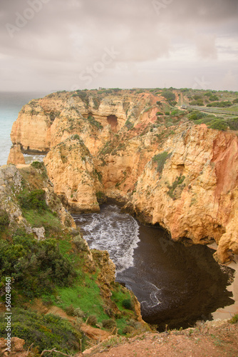View of the Ponta da Piedade near the city of Lagos in Portugal