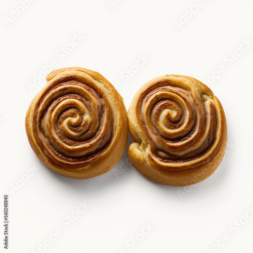 Delicious Cinnamon Rolls on White Background