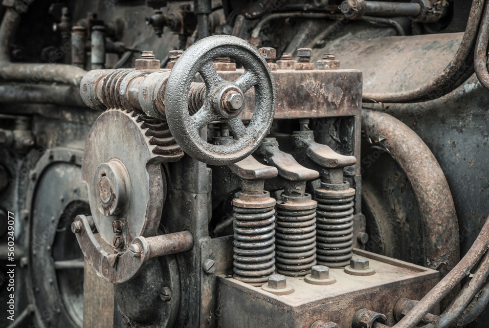 worm gearing of a historic machine