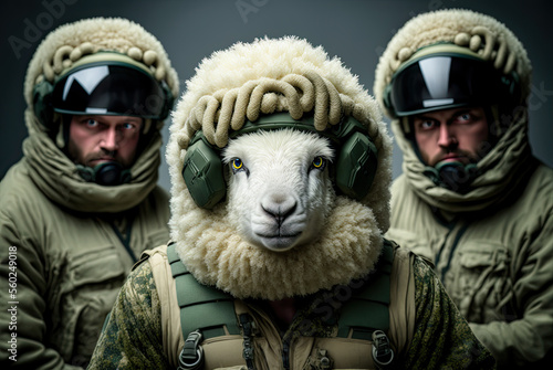 Military sheep. Generative AI