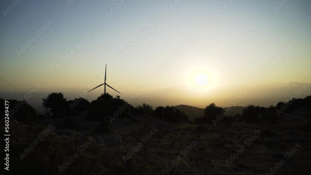 Wind Turbine and Clouds at Sunrise 4K Wind Turbine and Clouds at Sunrise 4K