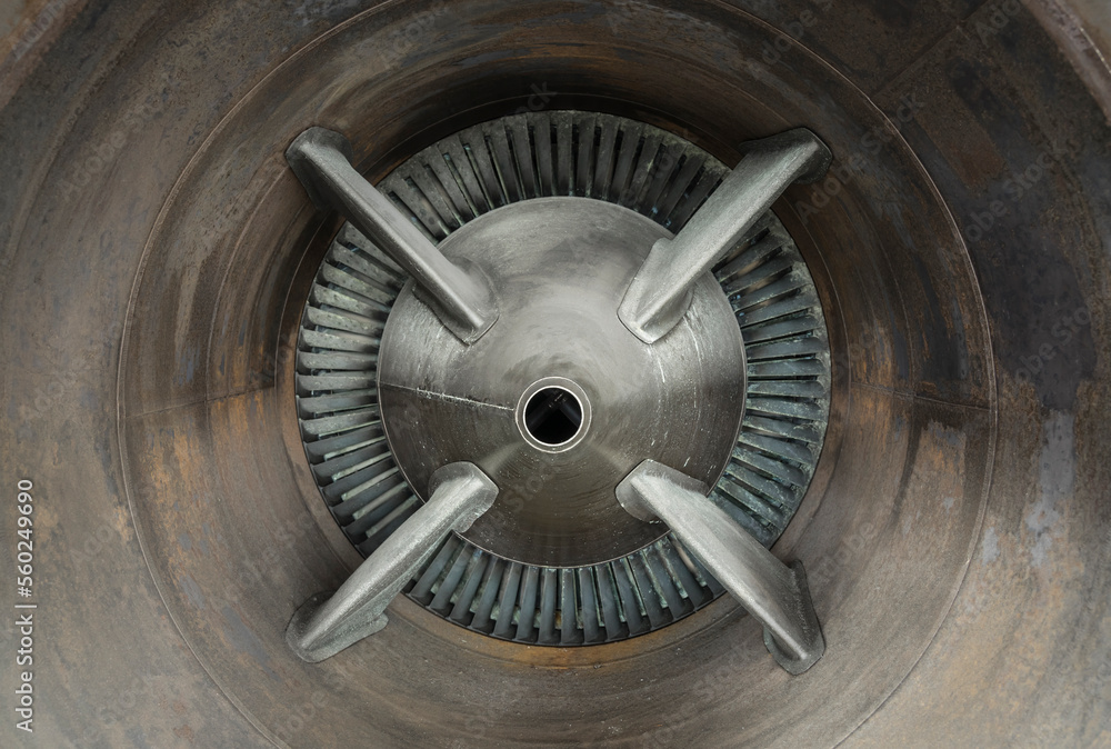 detail of a historic turbojet engine