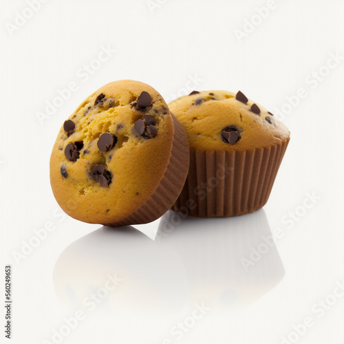 Tasty Muffins on White Background
