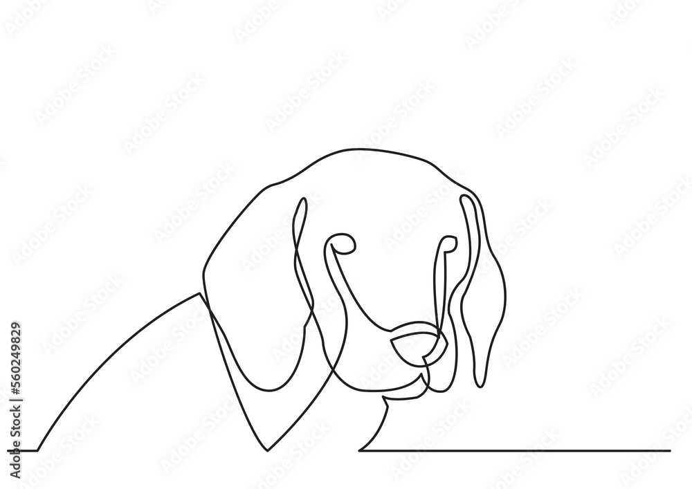 continuous line drawing portrait of dog - PNG image with transparent background