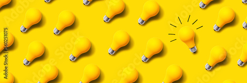 One out unique idea light bulb concept - Flat lay © Tierney