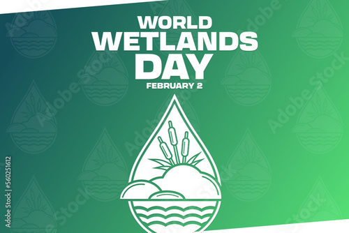 World Wetlands Day. February 2. Vector illustration. Holiday poster.