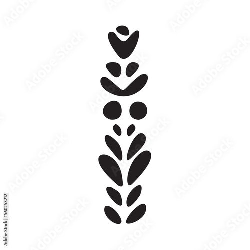 Floral scandi cute flower illustration. Vector low brow simple hand drawn bloom. 