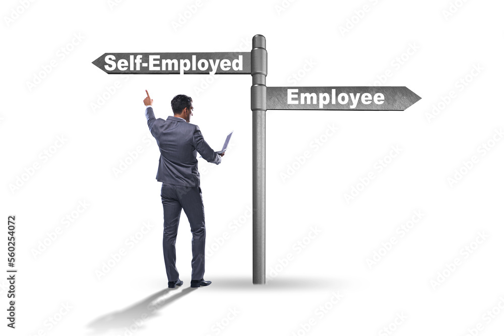 Concept of choosing self-employed versus employment Concept of choosing self-employed versus employment
