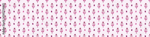 Viva magenta floral border. Vector color of the year flower washi tape. 