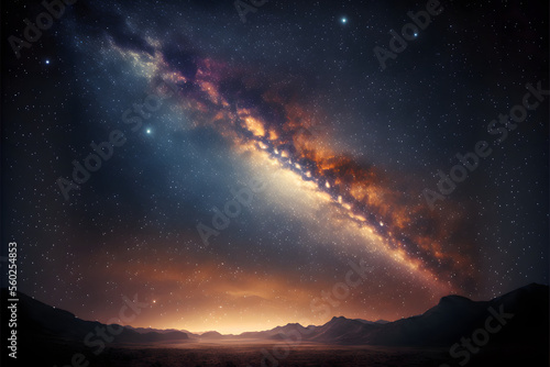 A Galactic View: The Milky Way and a Sparkling Night Sky, Generative AI