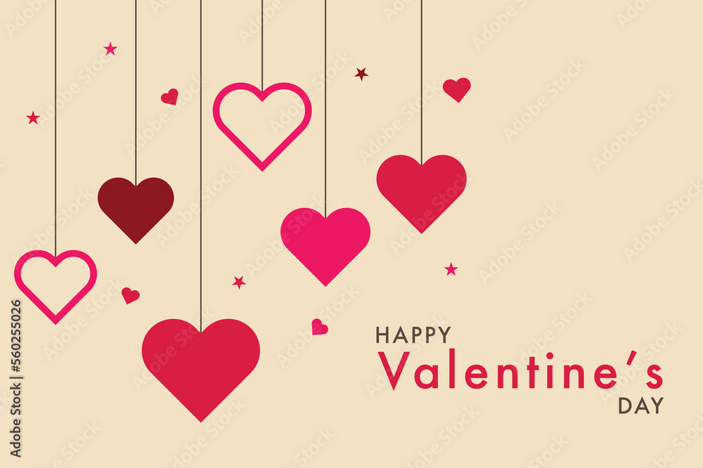valentine hearts background - hanging heart background - happy valentine's day