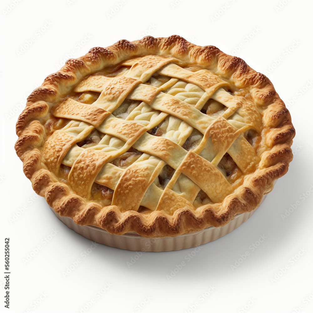 Delicious Apple Pie on a White Background Delicious Apple Pie on a White Background