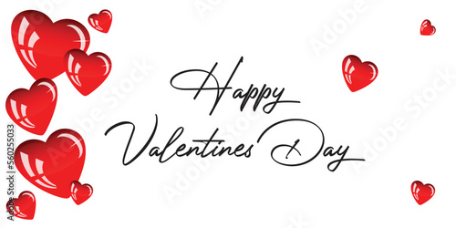 Valentines day background. Valentine`s day header or banner design with heart pattern.