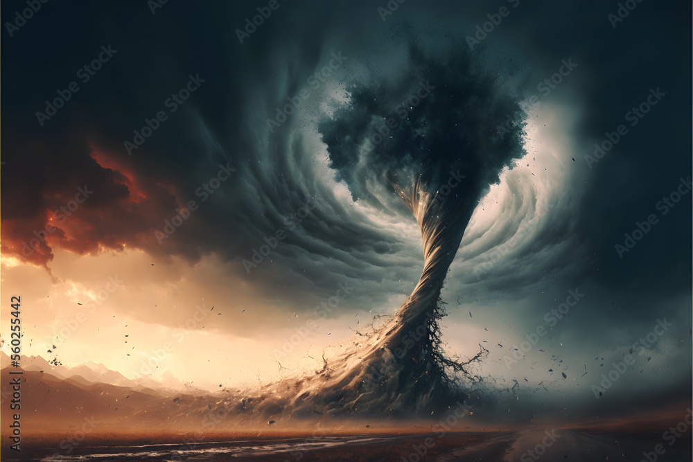 The Force of Nature: A Swirling Tornado, Generative AI