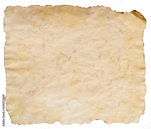 old brown grunge paper on transparent background
