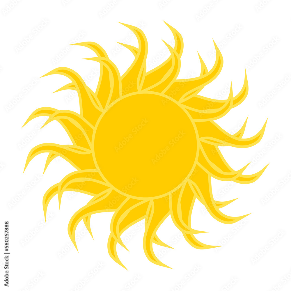 Sun icon. Sunshine, sunlight symbol. Vector illustration isolated on white background. Sun icon. Sunshine, sunlight symbol. Vector illustration isolated on white background.