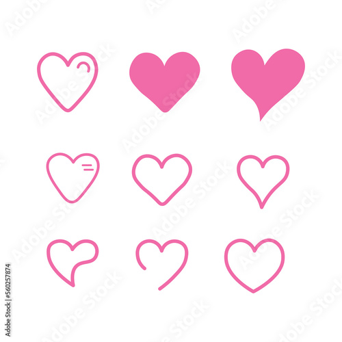 Heart icon collection, love symbols - Vector file