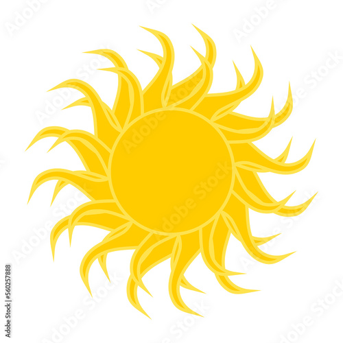 Sun icon. Sunshine, sunlight symbol. Vector illustration isolated on white background.