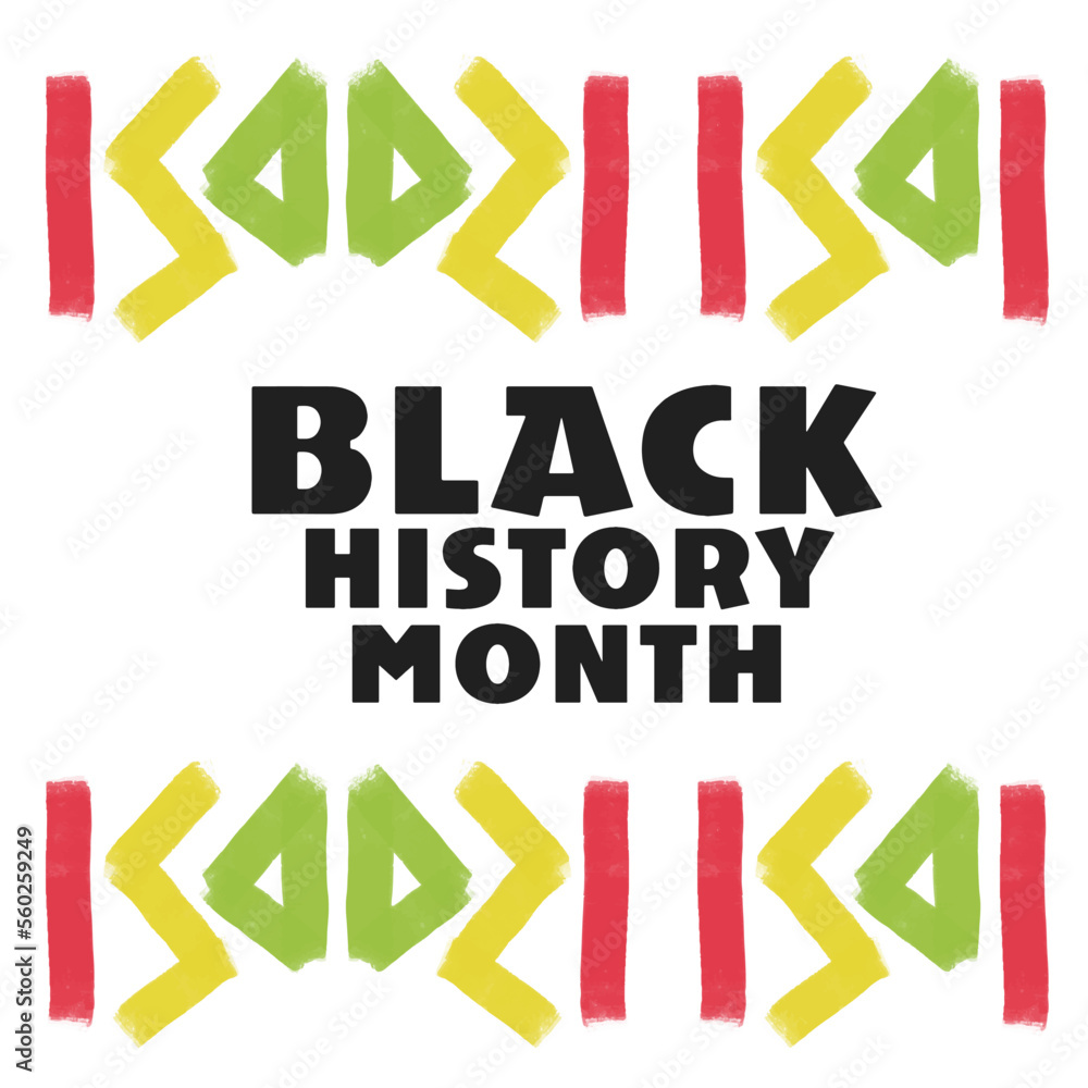 Black history month, design on white background, post template, African style Black history month, design on white background, post template, African style