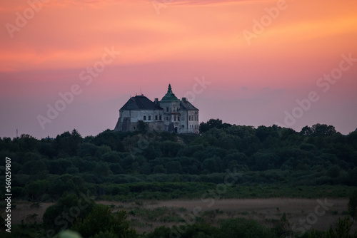 Olesko Castle, oval in shape, stands on top of a small hill © Lukyan