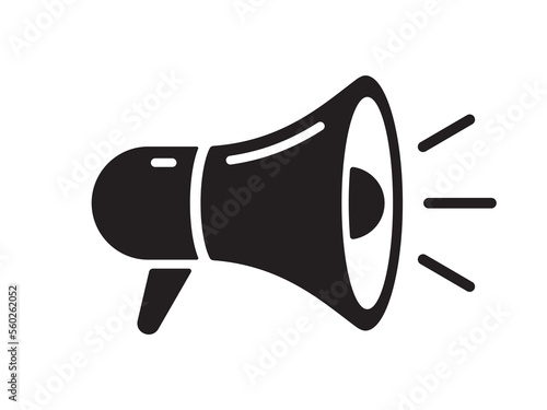 Megaphone, loudspeaker realistic icon. Business news banner. Announce an sale offer by loudspeaker. Attention megaphone icon. Portable promotion loudspeaker. Vector