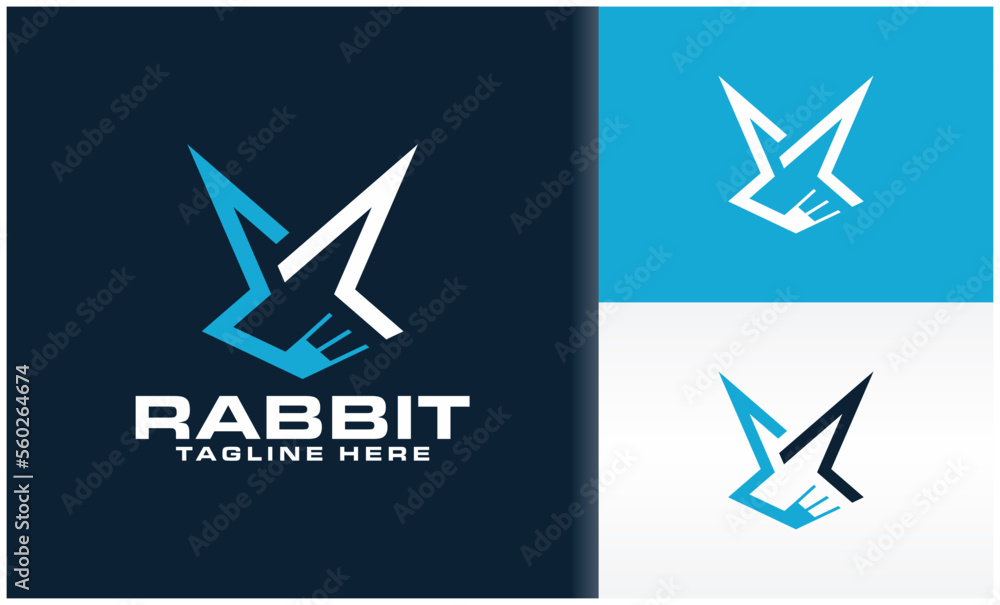 geometric rabbit logo