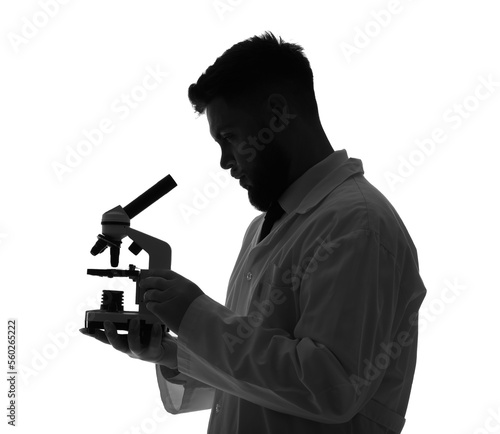 Silhouette of male scientis...