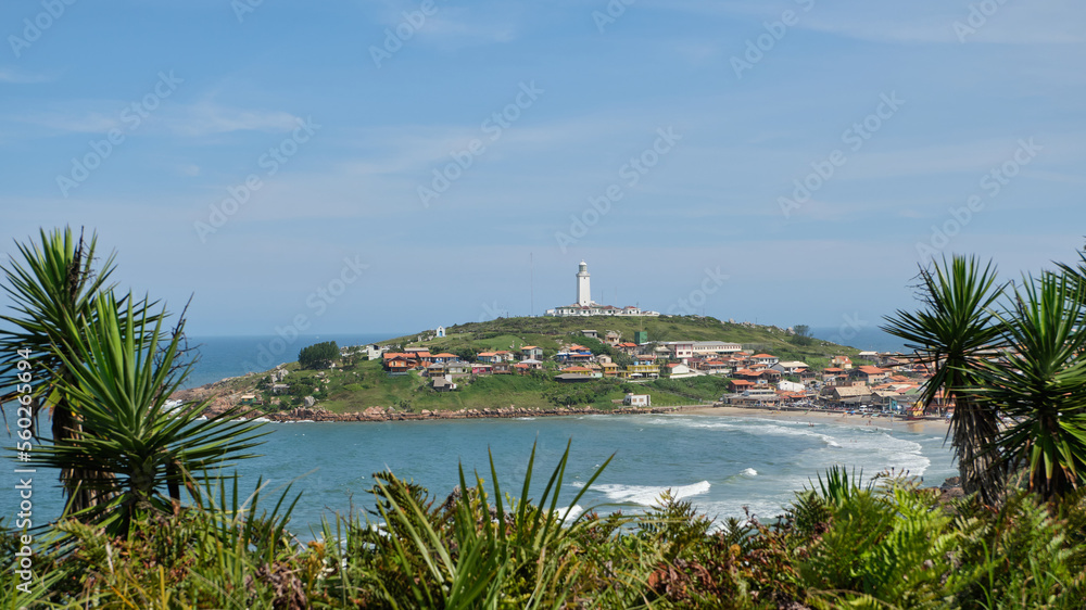 Santa Marta Lighthouse in Laguna, Santa Catarina, Brazil