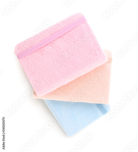 Stack of notebooks isolated on white background