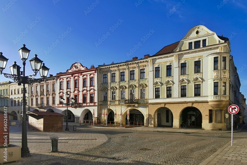 Obraz premium historic houses on the square in Novy Jicin
