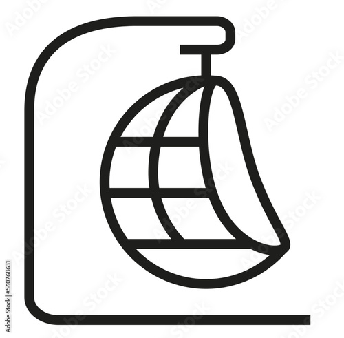 wicker armchair icon, hanging wicker chair, wicker armchair illustration, editable stroke line, garden furniture, ratan cocoon chair, wicker furniture, home decor