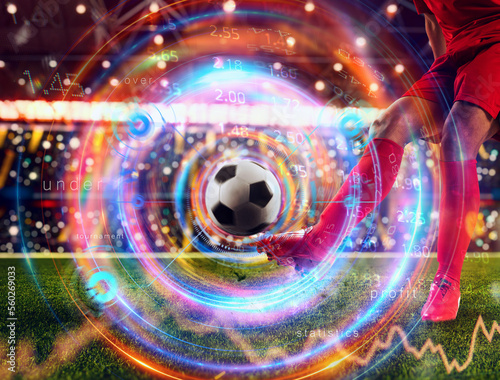 Slika na platnu Online bet and analytics and statistics for soccer game