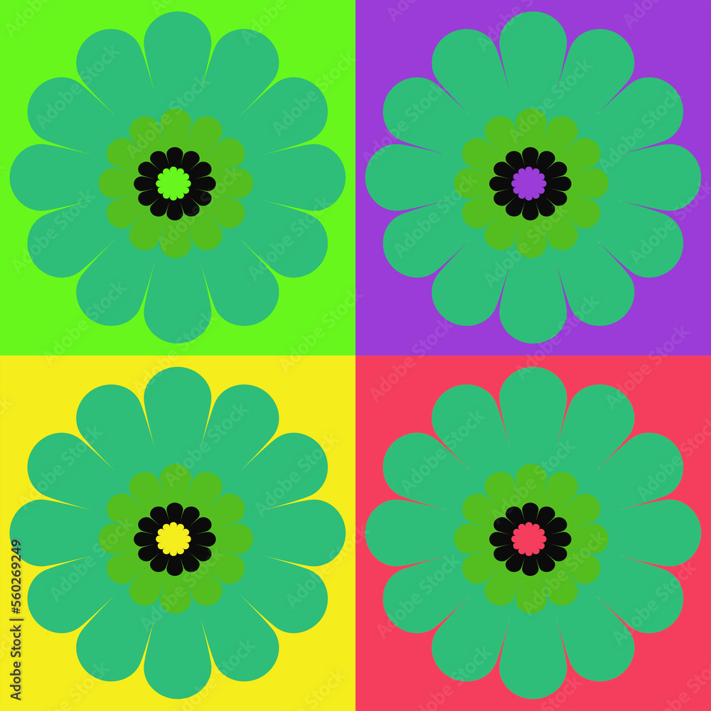 set of flowers set of flowers