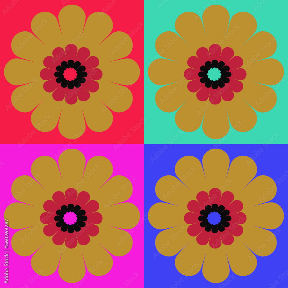 set of flowers set of flowers