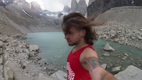 person in the mountains Patagonia
